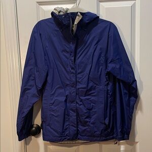 L.L. Bean Women's Deep Blue Nylon Hooded Windbreaker Size Small